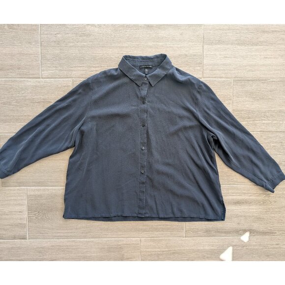 Eileen Fisher Silk Womens Top - Black - Picture 1 of 4